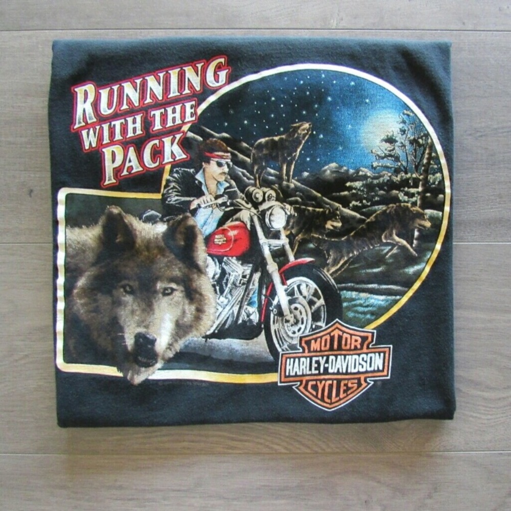 1991 Harley Davidson Wolfpack T-Shirt Vintage